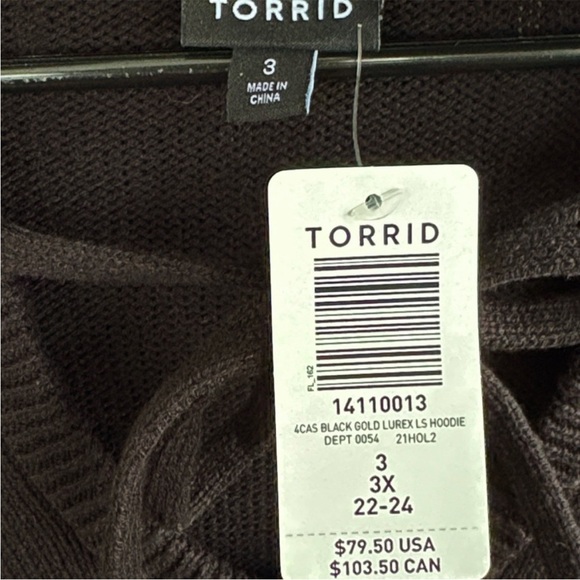 NWT Torrid Hoodie Sweater Dress Black Gold Ombré Size 3X - Picture 5 of 11
